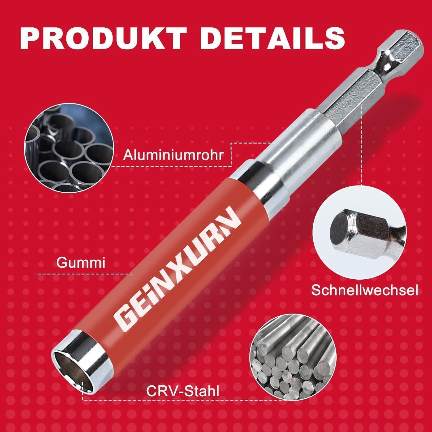 LuxusKollektion Bit-Set Bithalter 5teilig Magnet Bitführung 80mm Akkuschrauber GSLB 5tlg.80mm