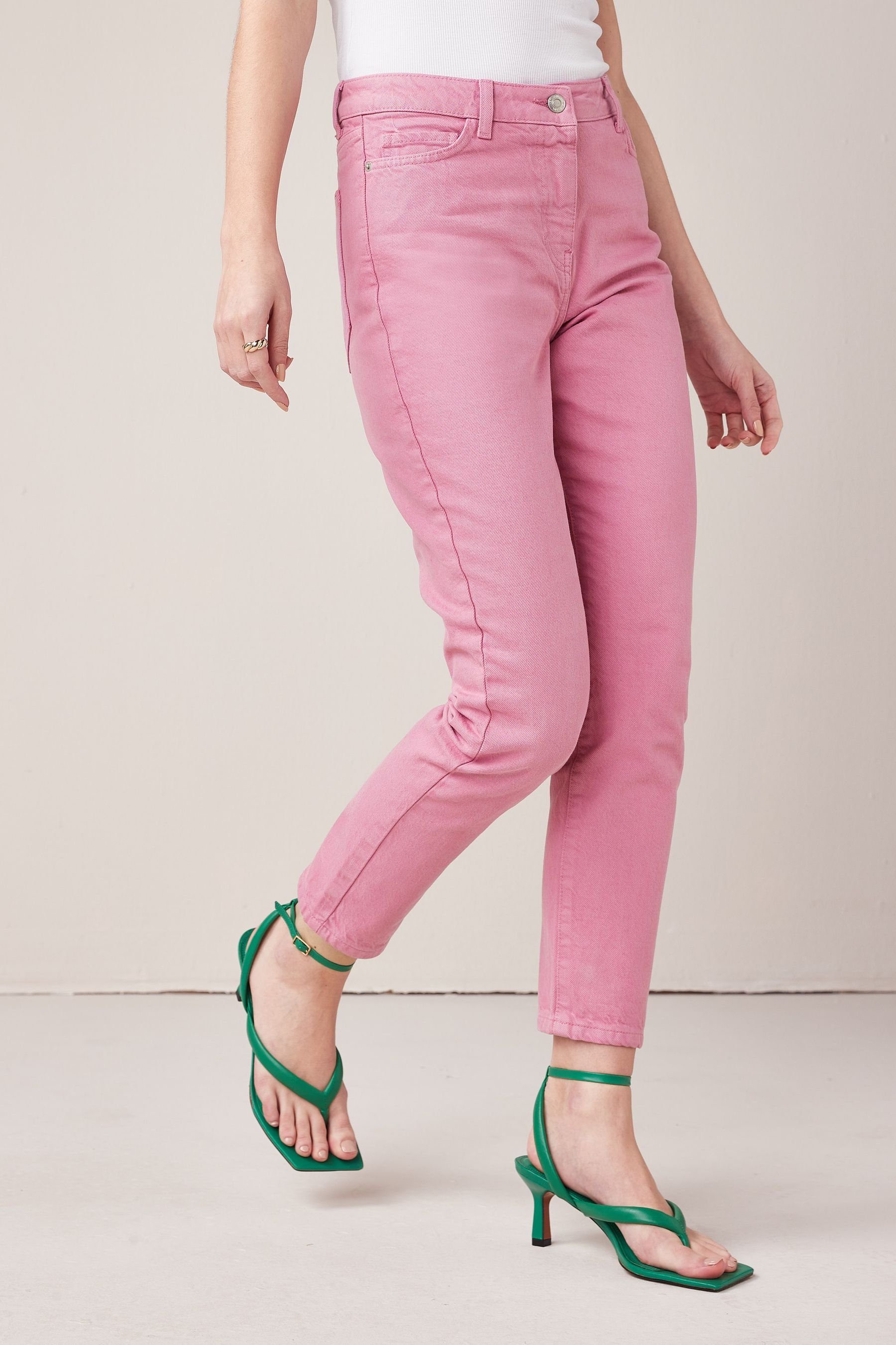 Mom-Jeans (1-tlg) Pink Next Mom-Jeans