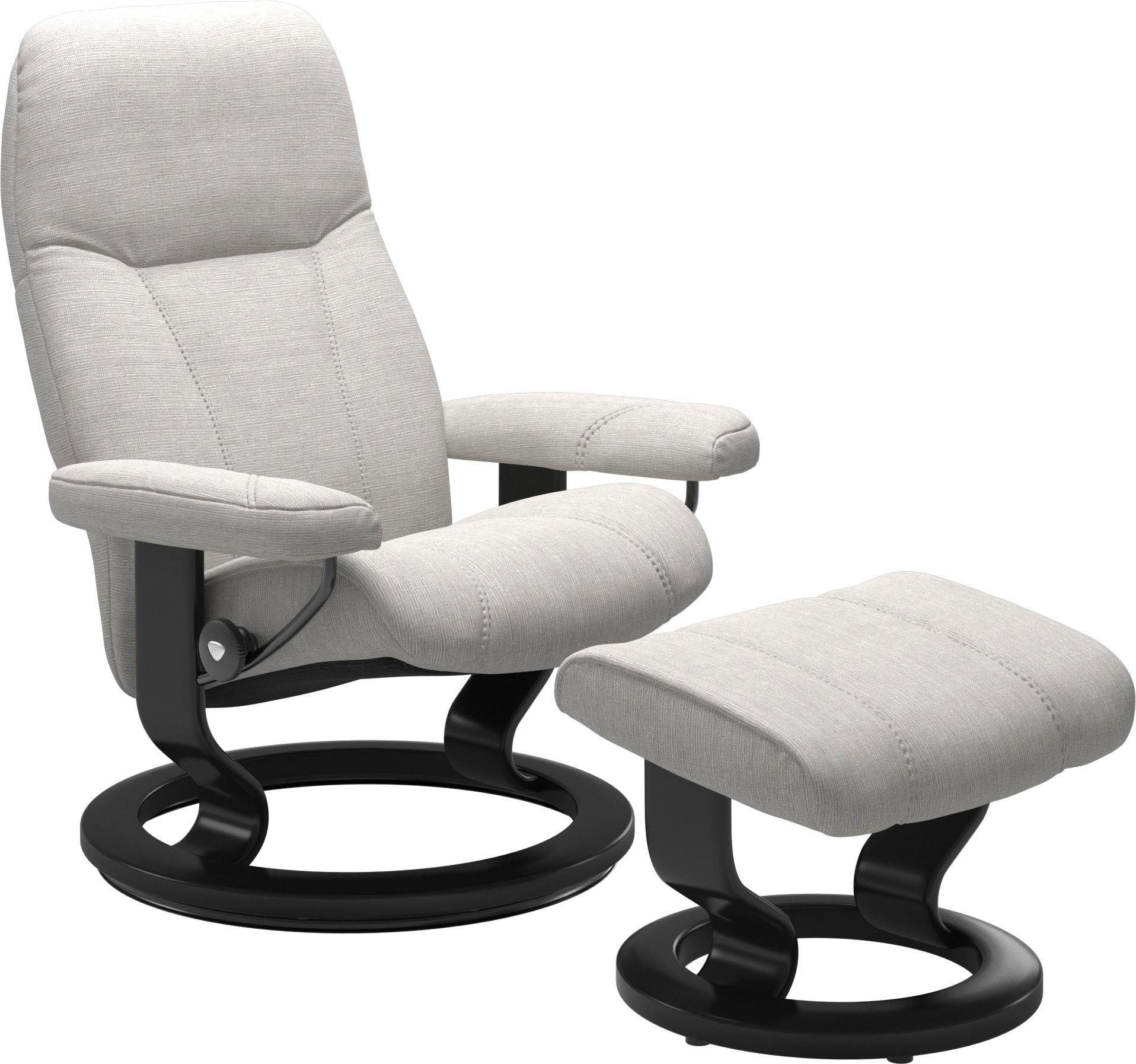 Stressless® Relaxsessel Consul (Set, Relaxsessel mit Hocker), mit Hocker, mit Classic Base, Größe M, Gestell Schwarz