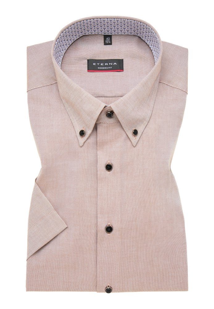 Eterna Kurzarmhemd ETERNA unifarbenes Oxford Kurzarmhemd MODERN FIT