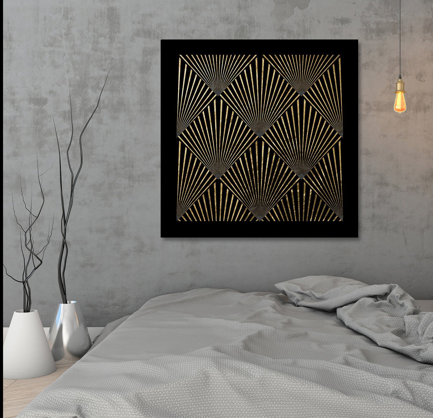 Acrylglasbild Abstrakte Formen - Acrylbilder mit Blattgold veredelt