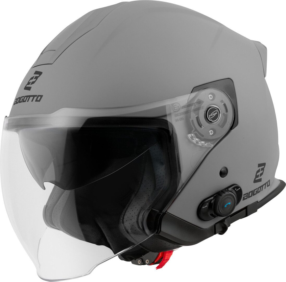 Bogotto Motorradhelm H586 BT Solid Bluetooth Jethelm, integriertes Kommunikationssystem,integriertes Sonnenvisier