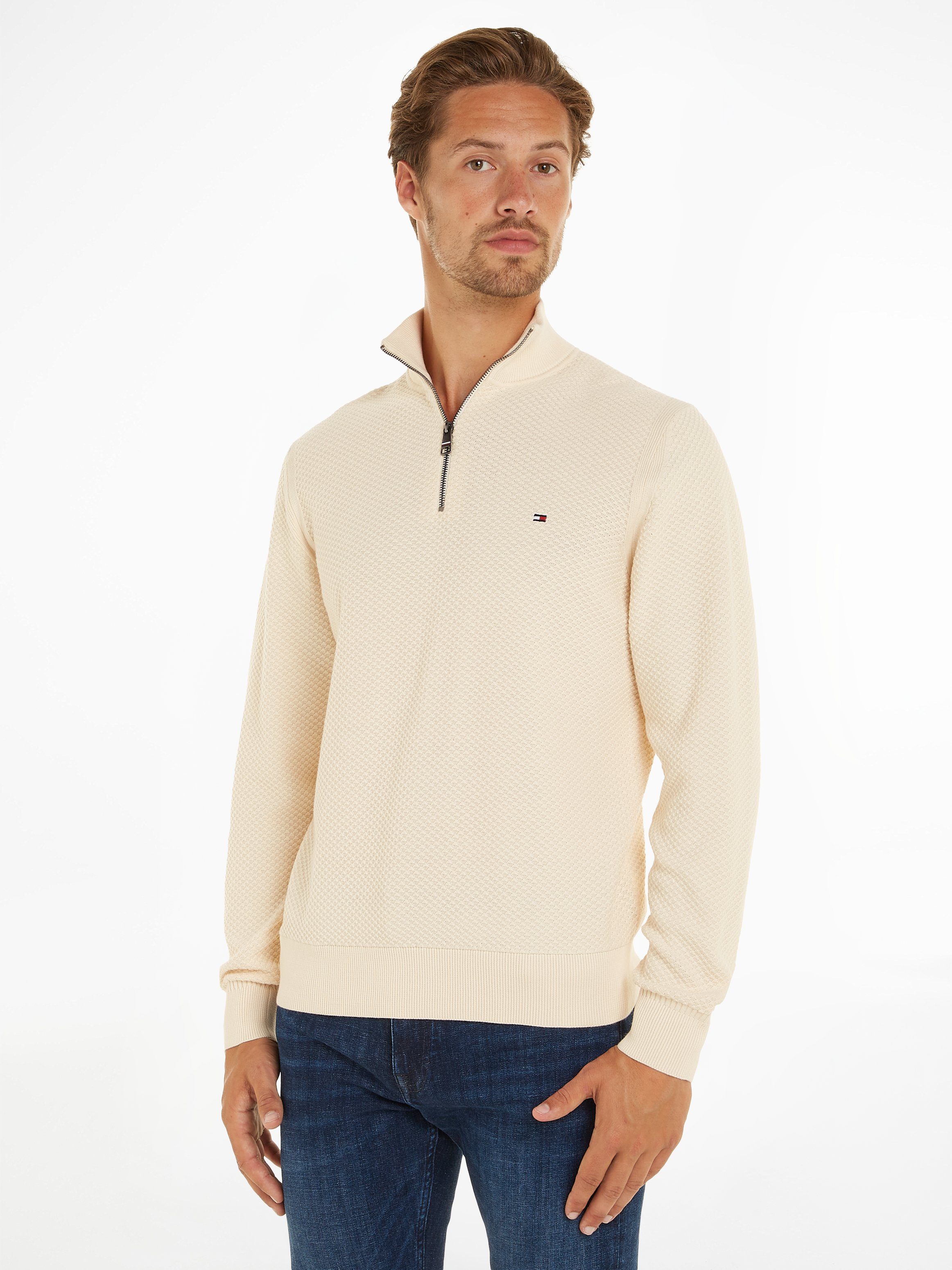 Troyer Hilfiger Tommy STRUCTURE ZIP OVAL MOCK
