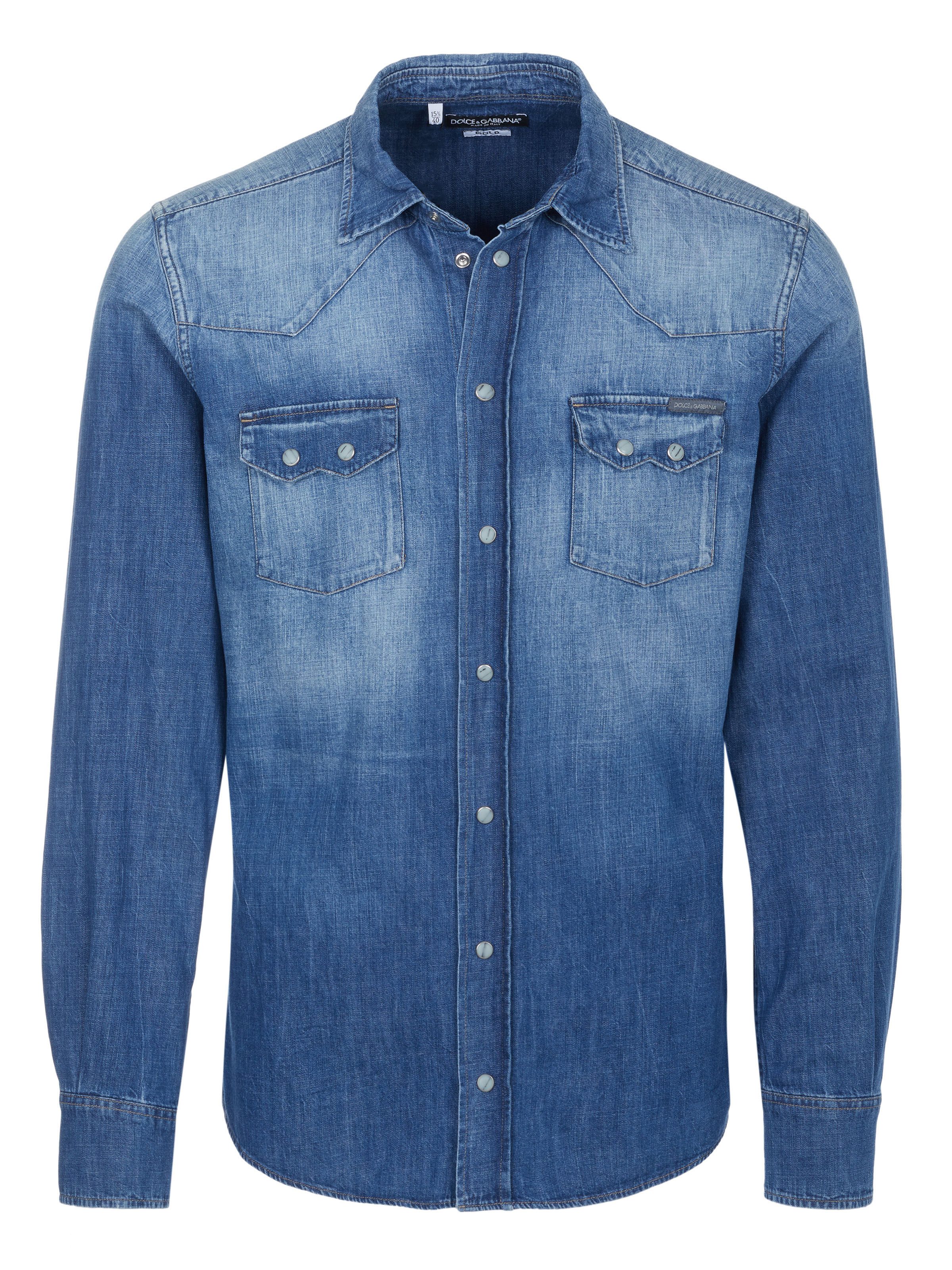 DOLCE & GABBANA Langarmhemd Dolce & Gabbana Jeanshemd blau günstig online kaufen