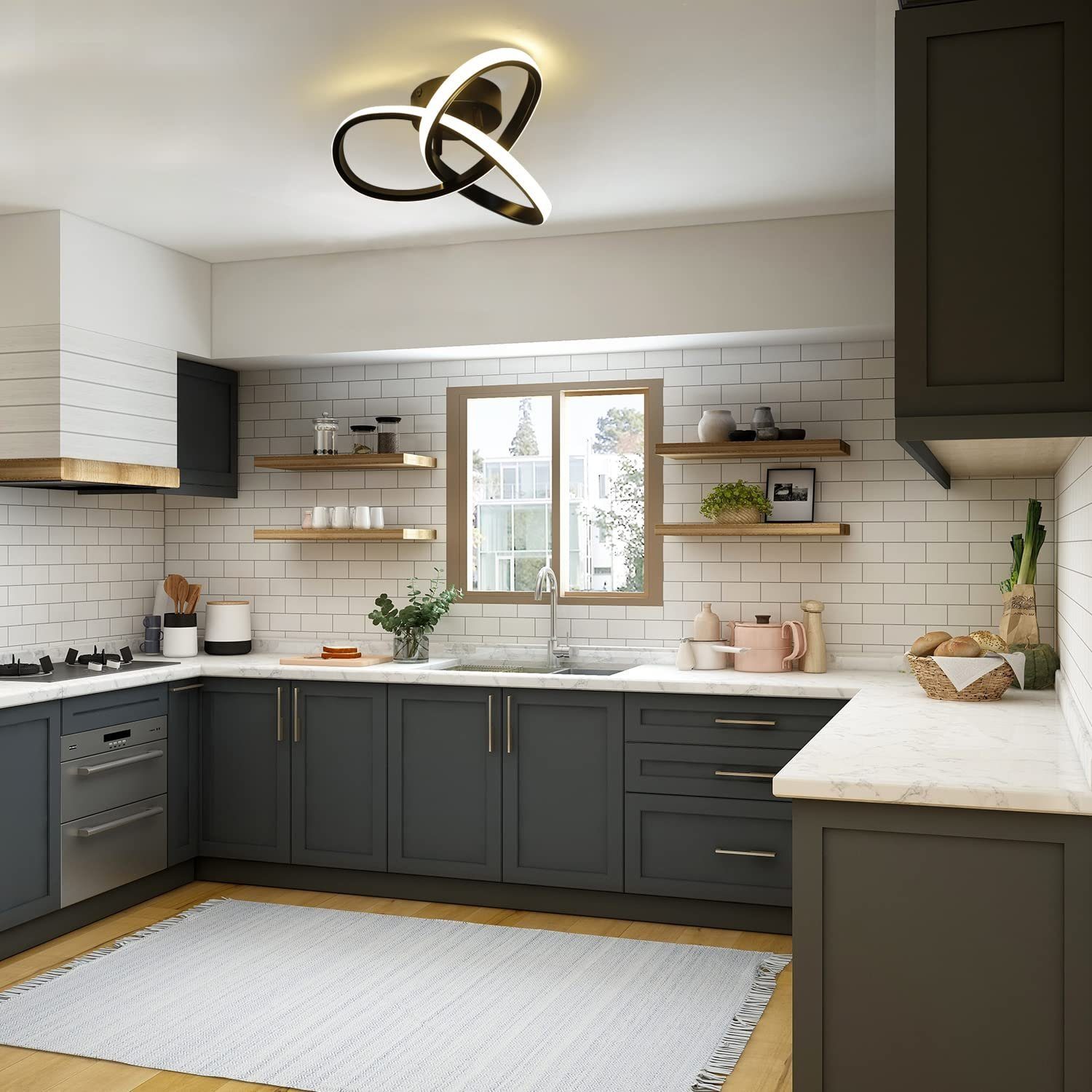 ZMH LED Deckenleuchte Wohnzimmer 3 Blatten verflochten 25/40CM Modern für S günstig online kaufen