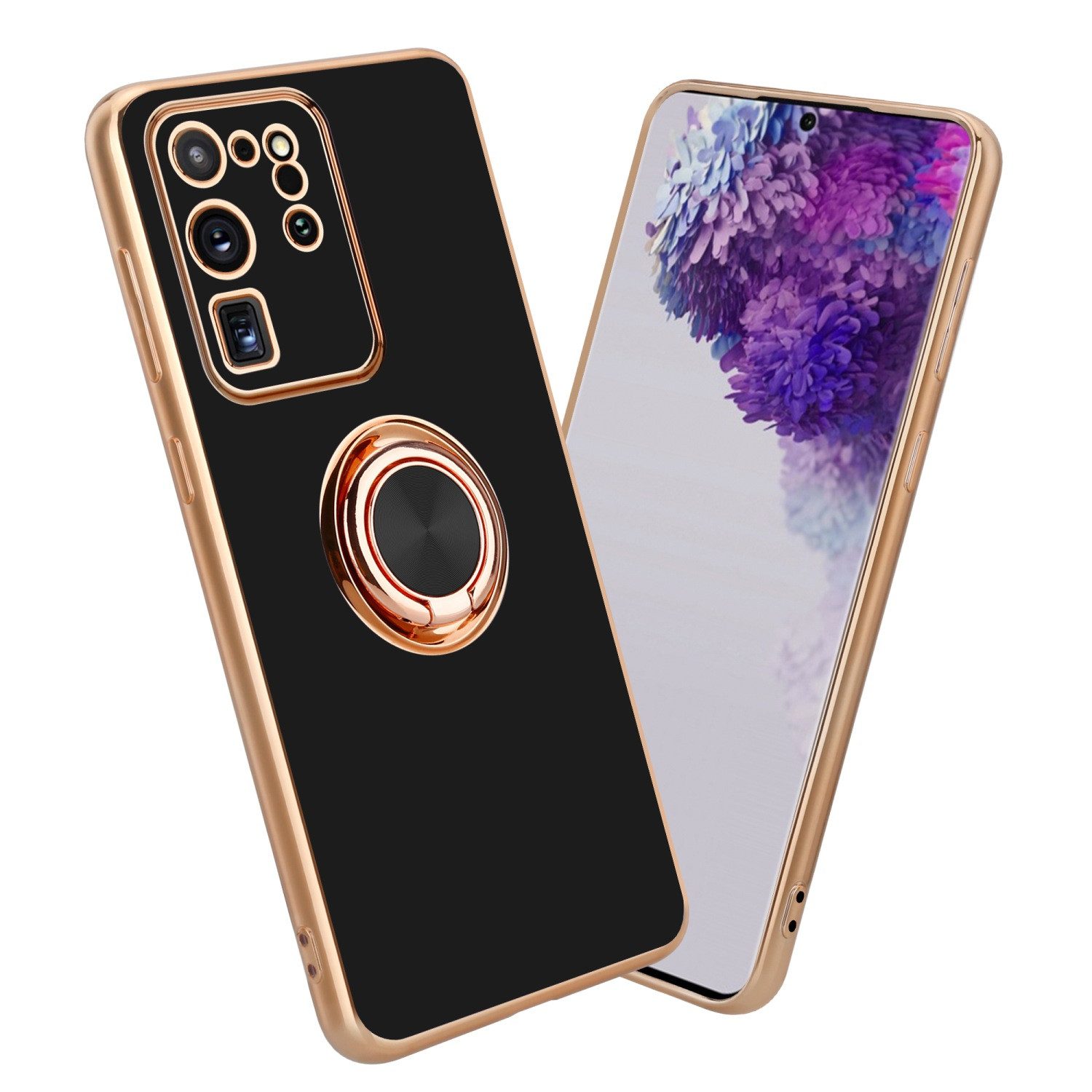 Cadorabo Handyhülle für Samsung Galaxy S20 ULTRA Hülle Samsung Galaxy S20 ULTRA, Schutzhülle - TPU Silikon Hülle - mit Kameraschutz und Ring