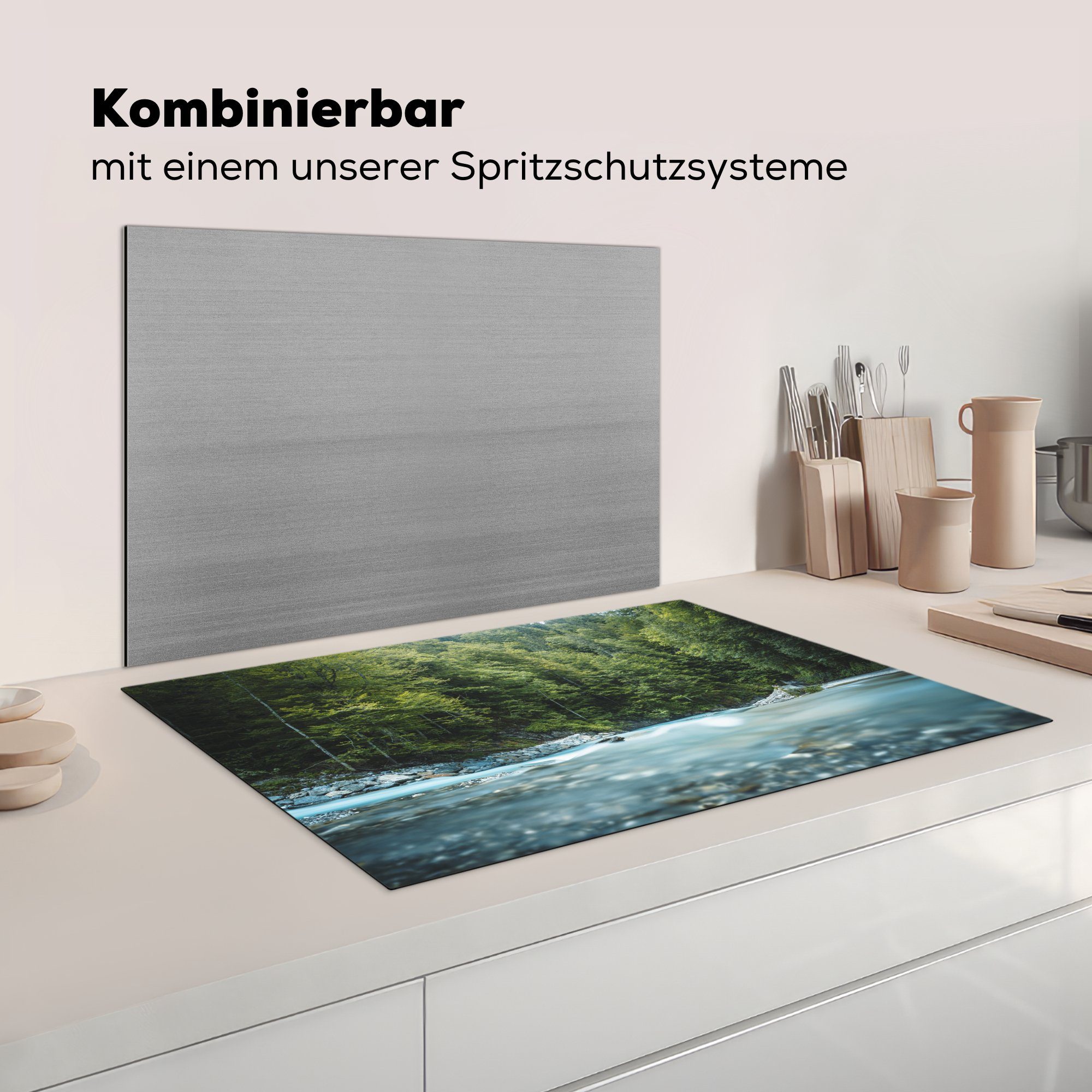 81x52 MuchoWow die Wald, Schutz - Wasser für Vinyl, - Induktionskochfeld Deutschland (1 küche, tlg), Herdblende-/Abdeckplatte cm, Ceranfeldabdeckung