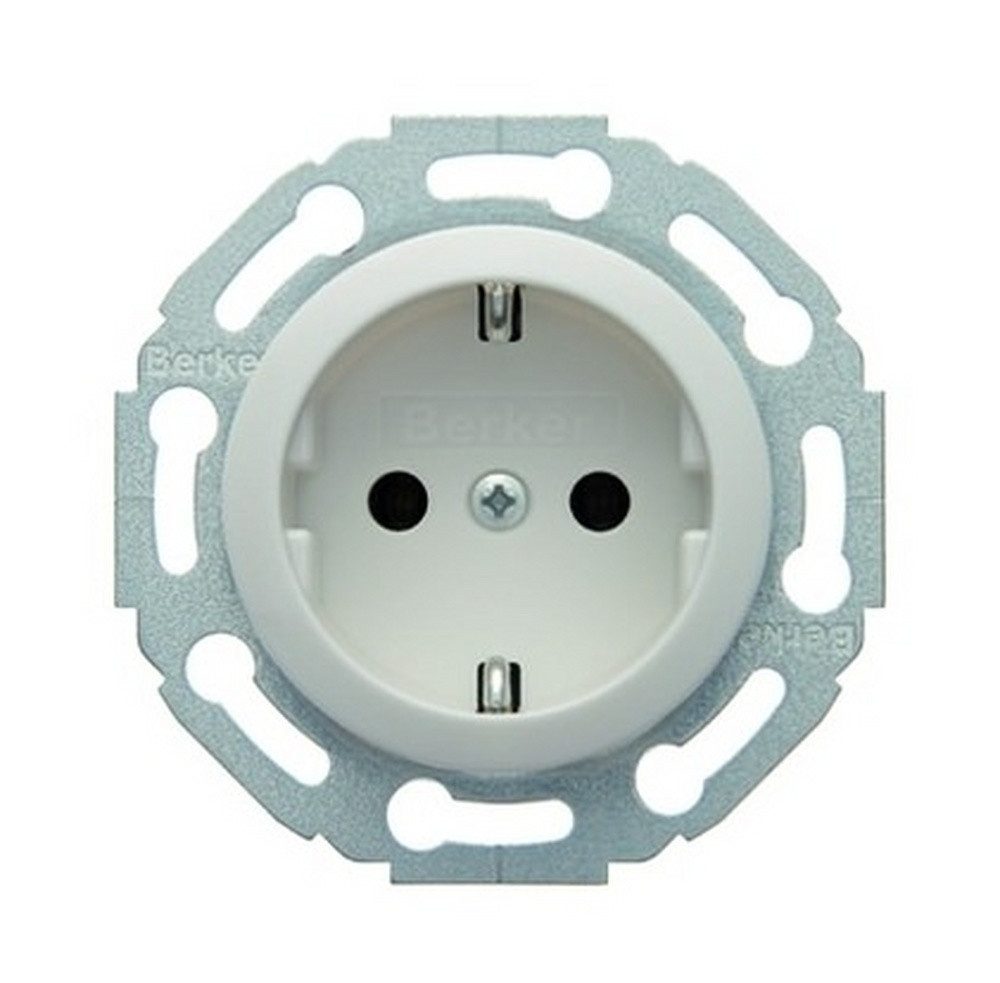 Berker Unterputz-Steckdose, 1fach polarweiß glänzend Unterputz horizontal/vertikal IP20