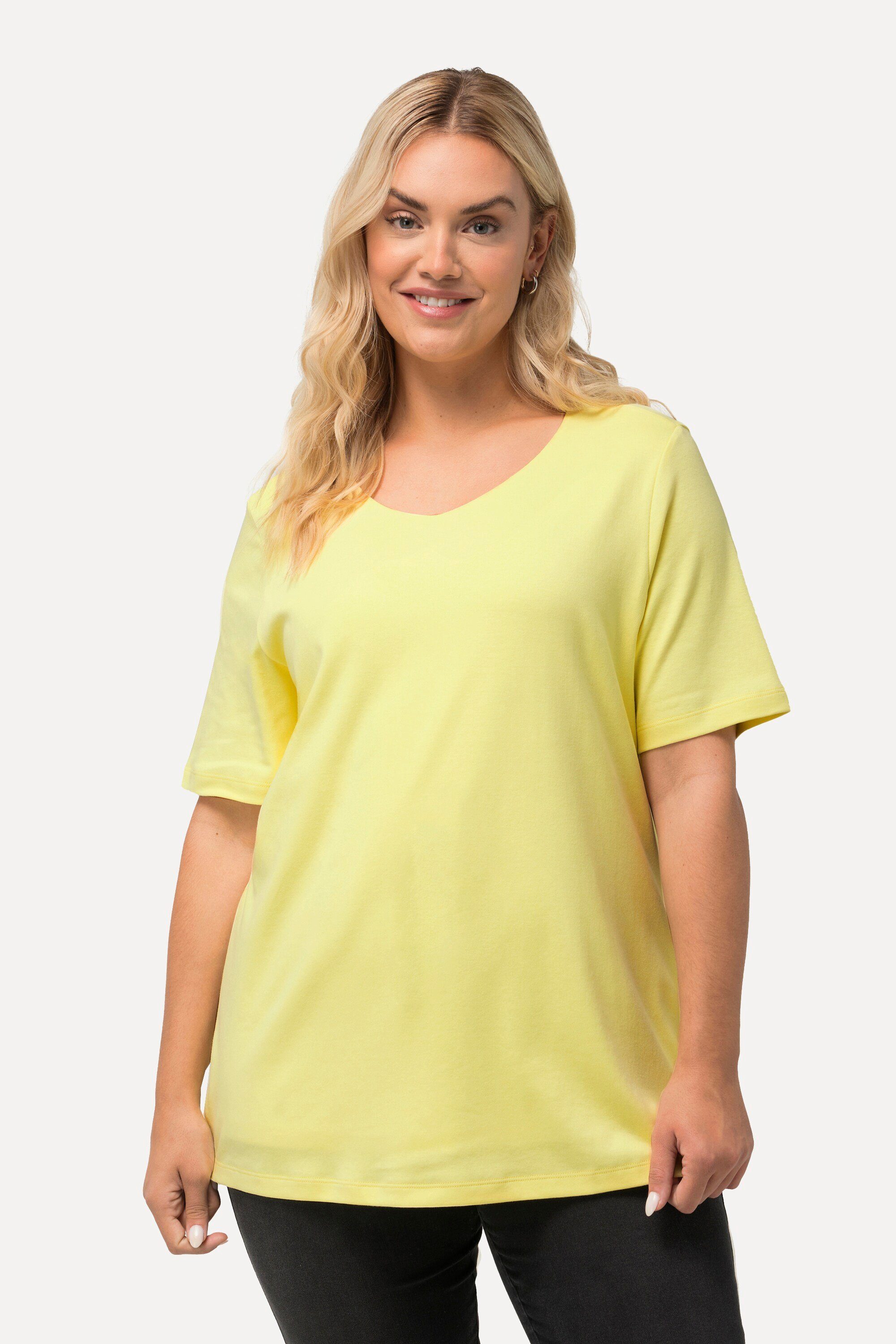 Ulla Popken T-Shirt Shirt doppellagige Vorderseite günstig online kaufen