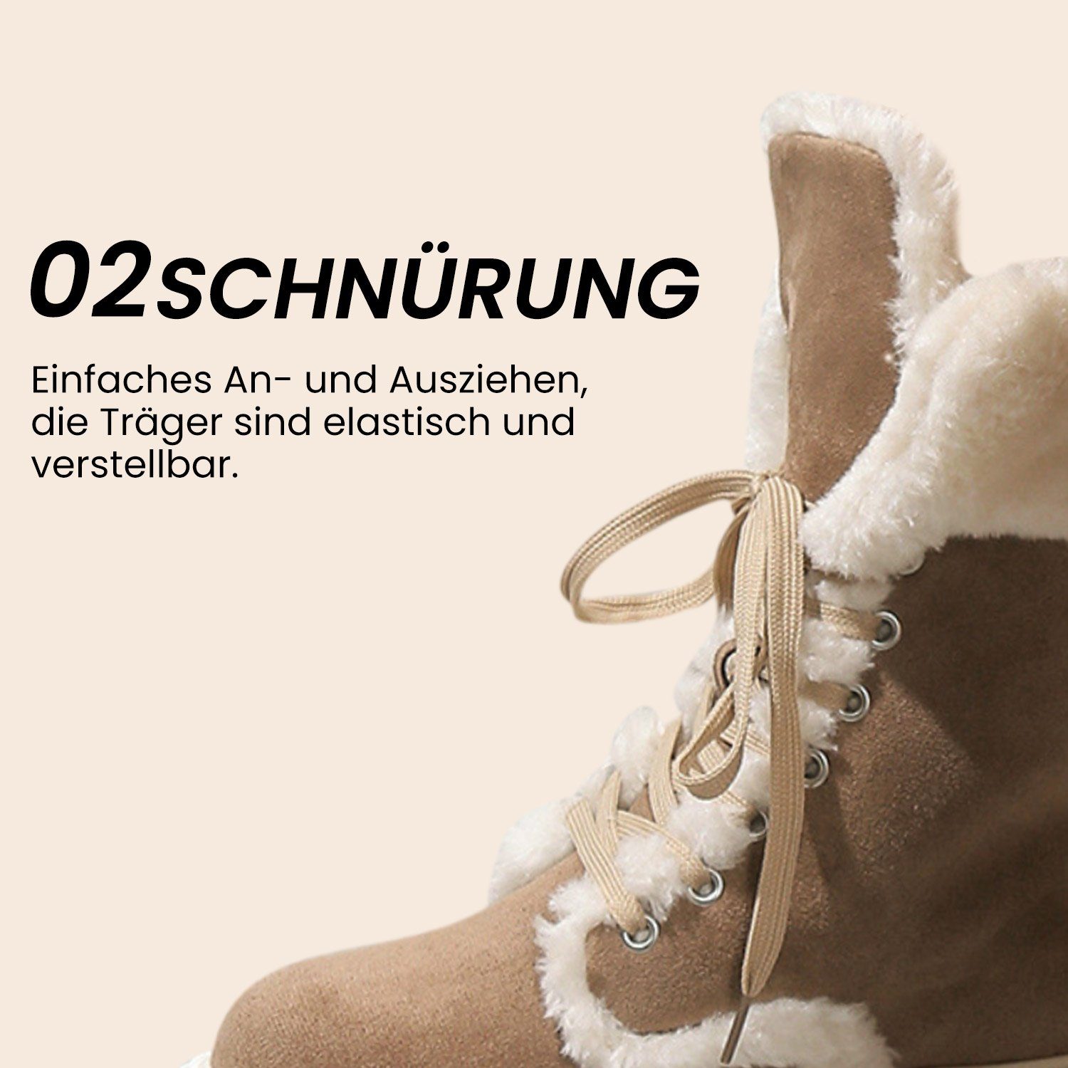 Damen Schnürstiefel Gefüttert Winterstiefel Daisred Schneestiefel Grau Stiefelette