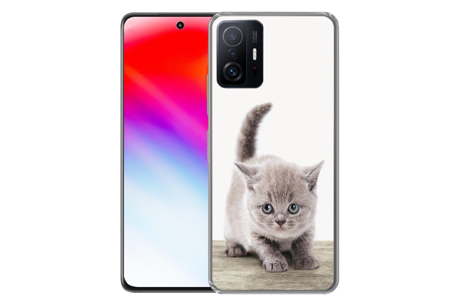 MuchoWow Handyhülle für Xiaomi 11 Lite 5G NE Kätzchen - Katze - Haustiere - Jungen - Kinde, Phone Case, Silikon, Schutzhülle Dünn
