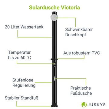 Juskys Solardusche Victoria, 20 L, schwenkbarer Duschkopf, stufenlose bis 60 °C, plus Fußdusche