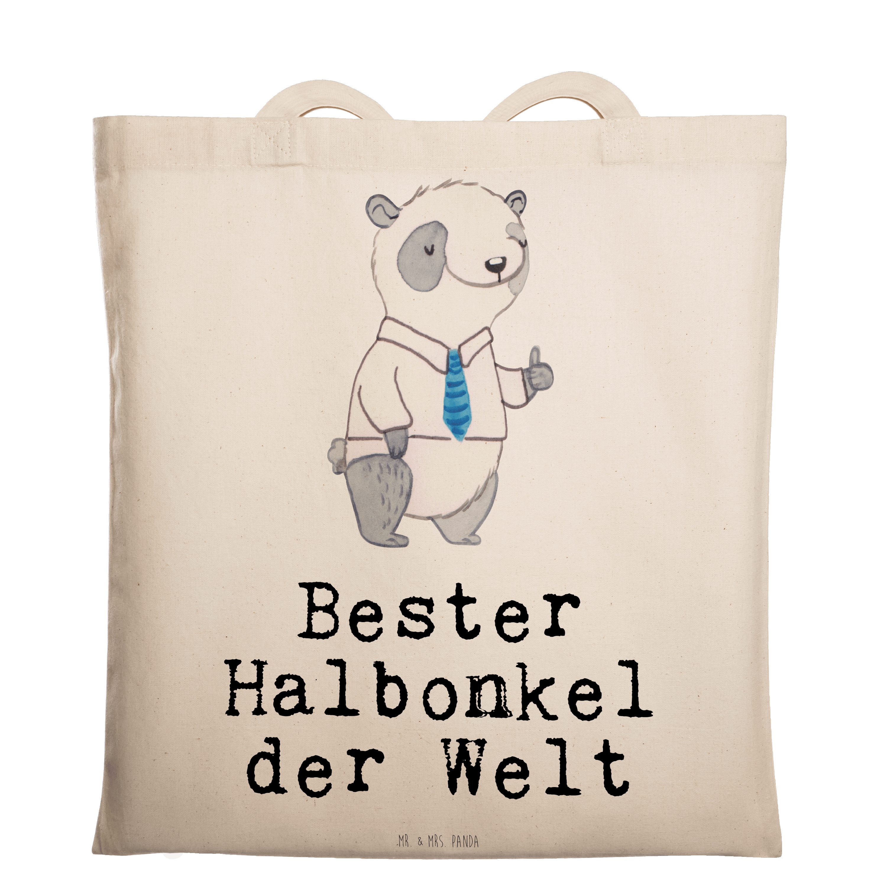 Beuteltasch - Halbonkel der Panda & Mrs. Mr. Tragetasche Welt Geschenk, Panda - Bester Transparent (1-tlg)