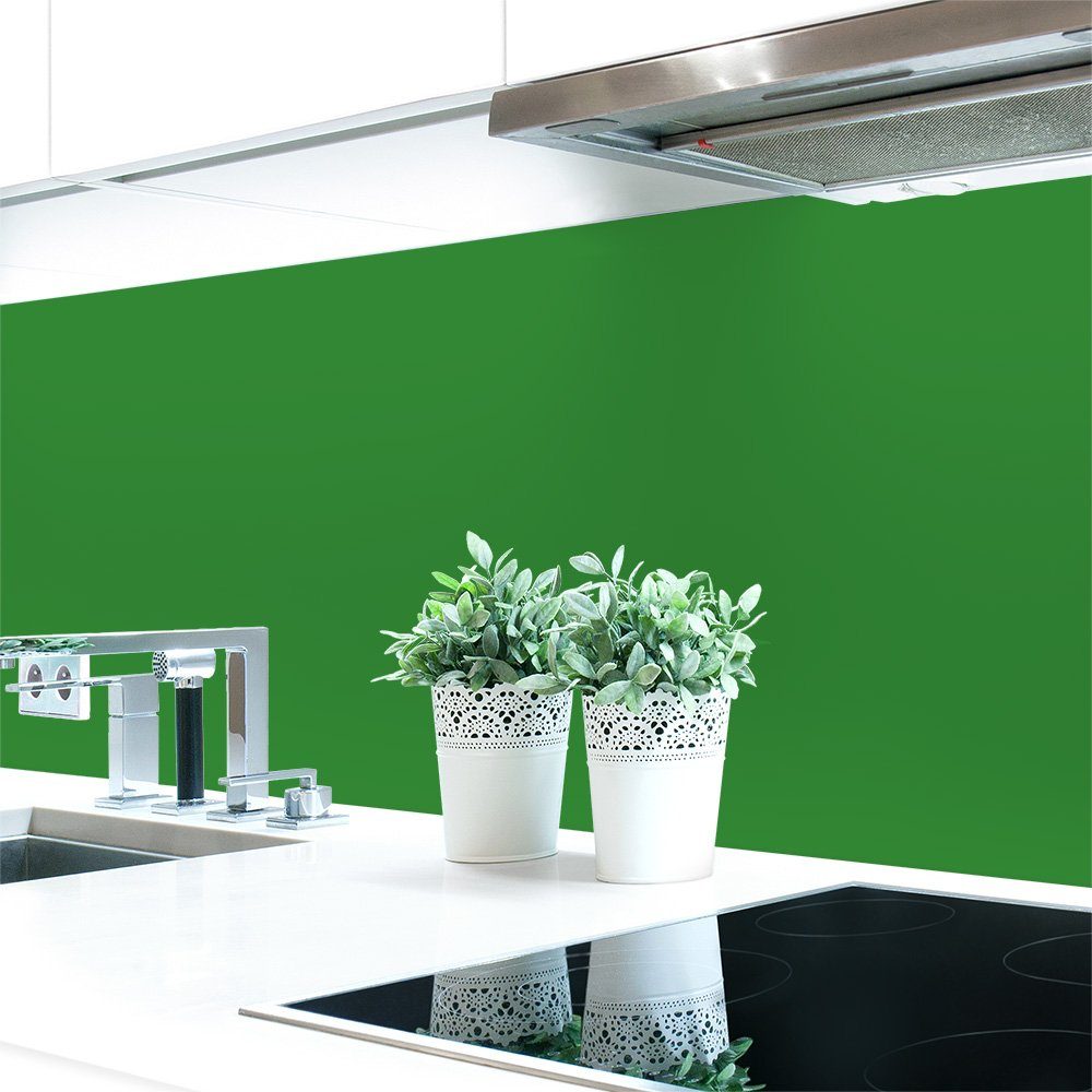 DRUCK-EXPERT Küchenrückwand Küchenrückwand Grüntöne 2 Unifarben Premium Hart-PVC 0,4 mm selbstklebend Maigrün ~ RAL 6017 | Küchenrückwände