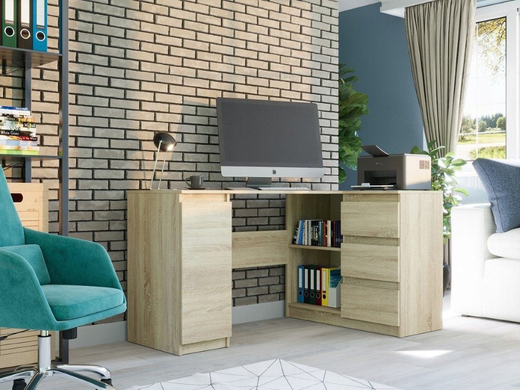 Home Collective Eckschreibtisch mit 3 Schubladen, günstig online kaufen