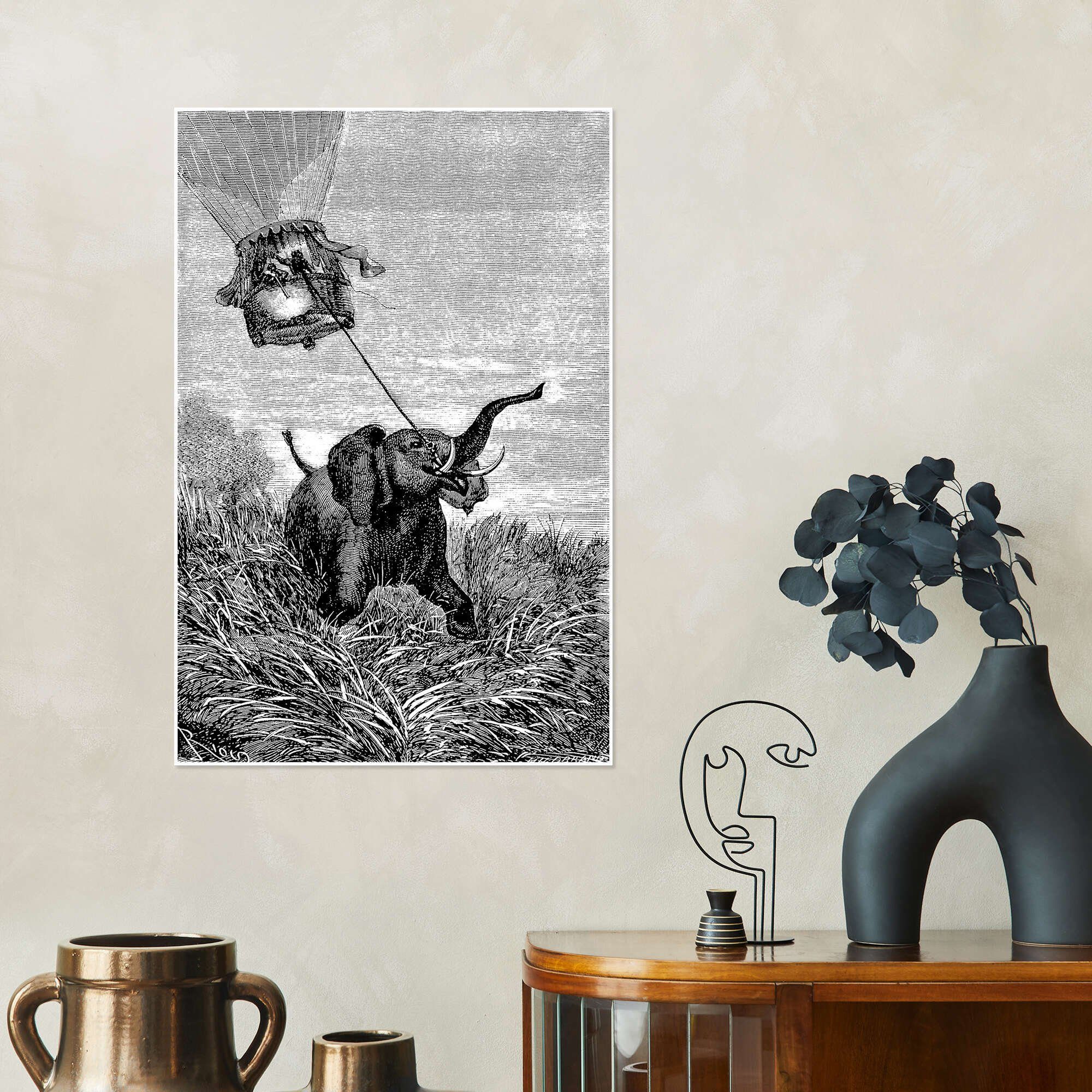 Posterlounge Wandbild Fünf Wochen im Ballon, Edouard Riou, erhältlich als Poster, Leinwandbild, Wandsticker oder Acrylglasbild