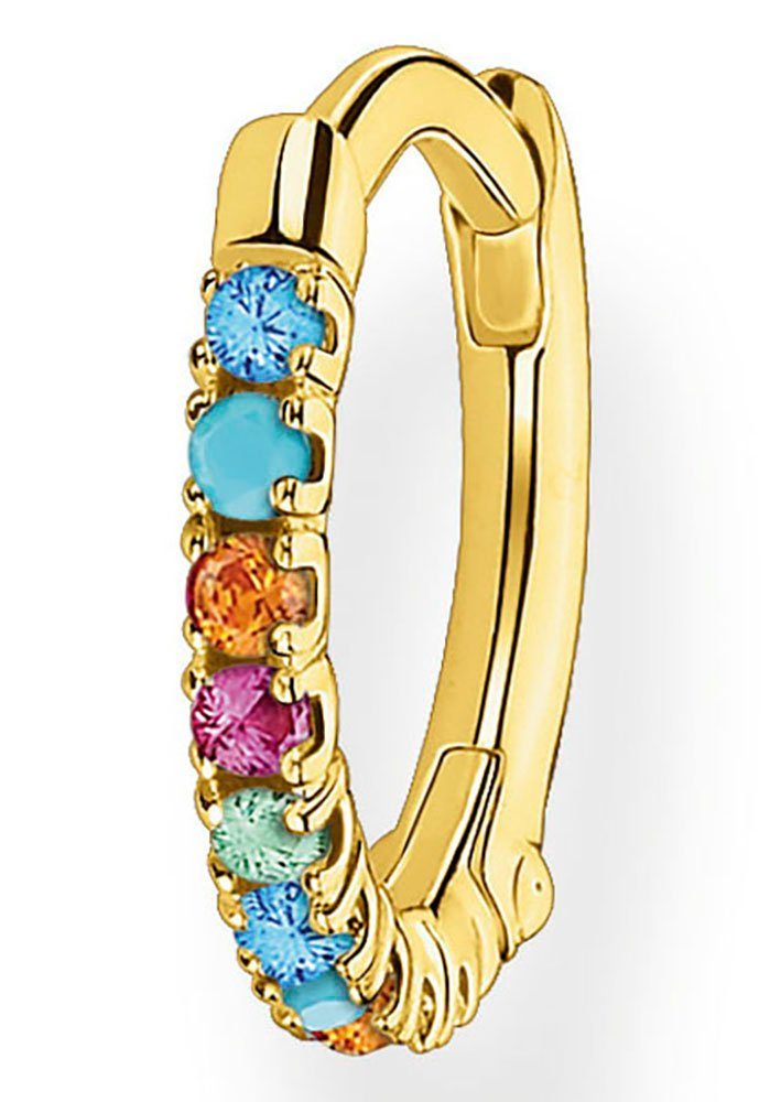 THOMAS SABO Single-Creole farbige oder weiße Steine, mit Glas-Keramik Stein, Korund (synth), Zirkonia (synth)