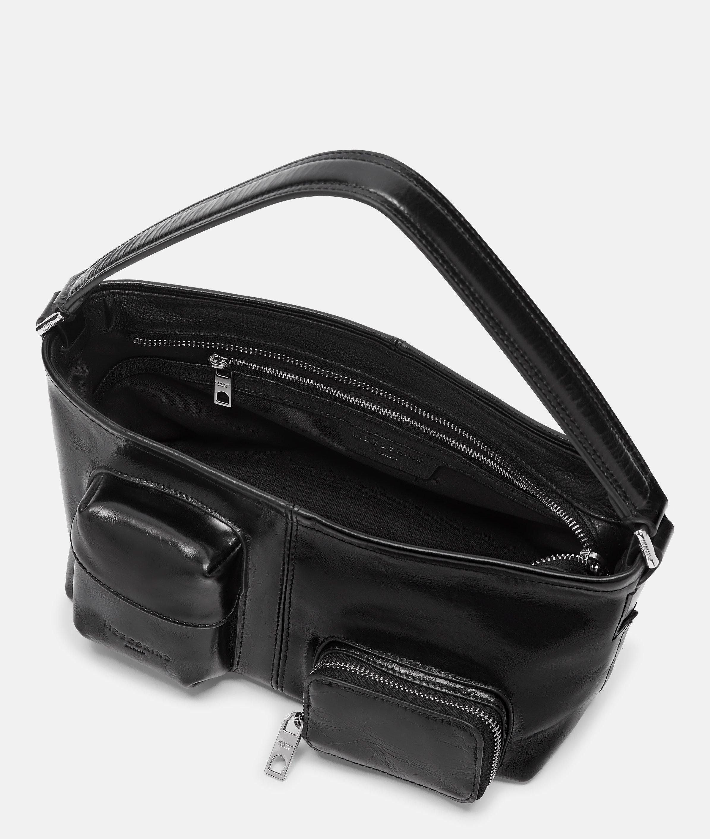 Liebeskind Berlin Schultertasche Crossbody, Handliche Shoulderbag aus glänzendem Rindsleder