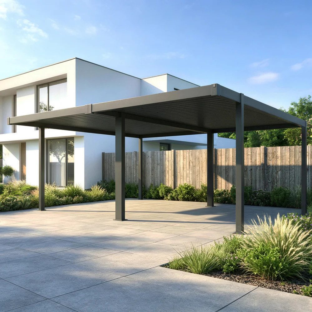 Mirador Doppelcarport 111S Carport, BxT: 600x500 cm, 236 cm Einfahrtshöhe, (Packung, 1-tlg), UV Schutz, hohe Wind und Schneelast, Aluminium & Stahl, Anthrazit