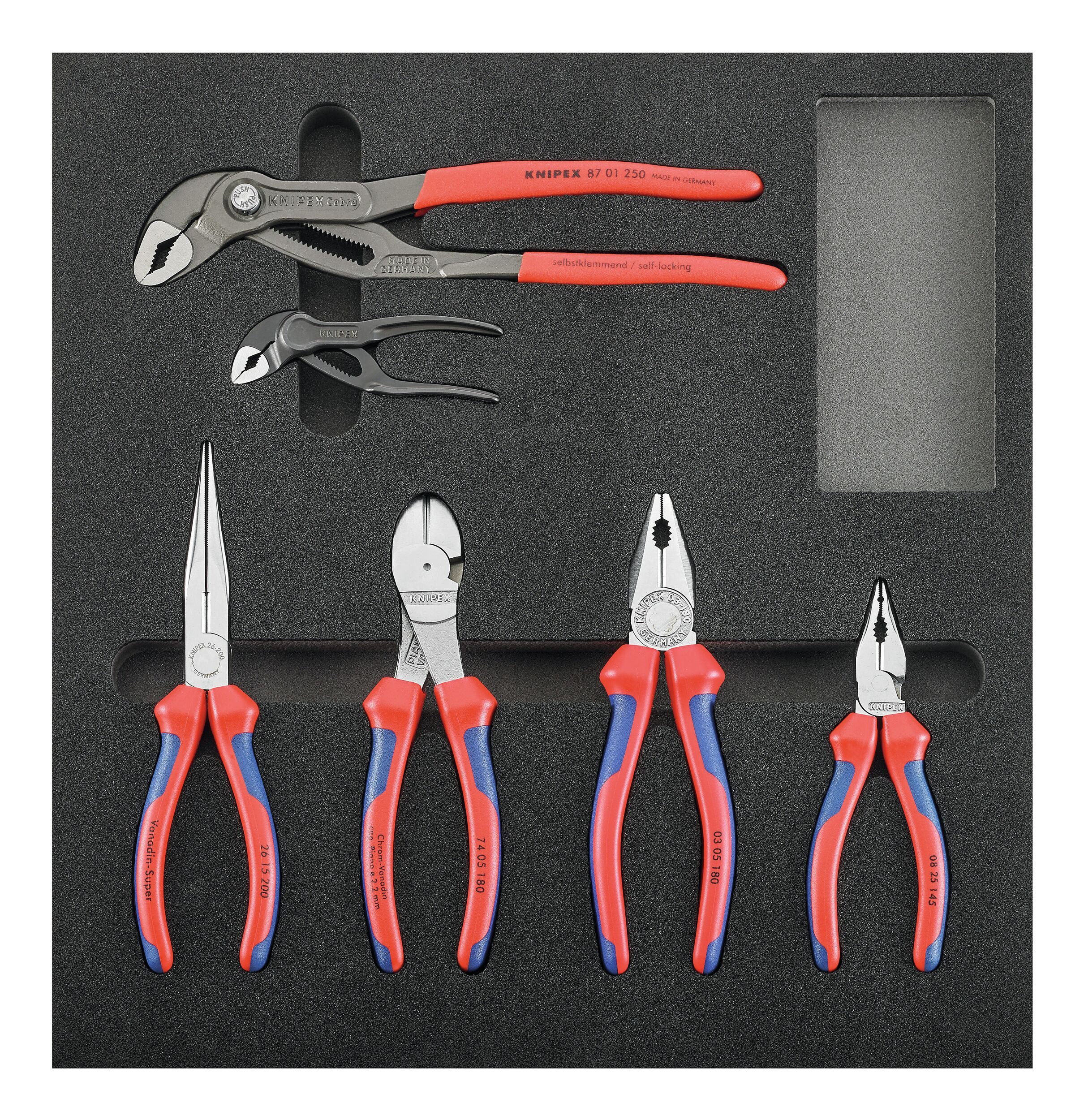 Knipex Werkzeugwagen, (6-tlg), Werkzeugmodul 1/3 Zangen