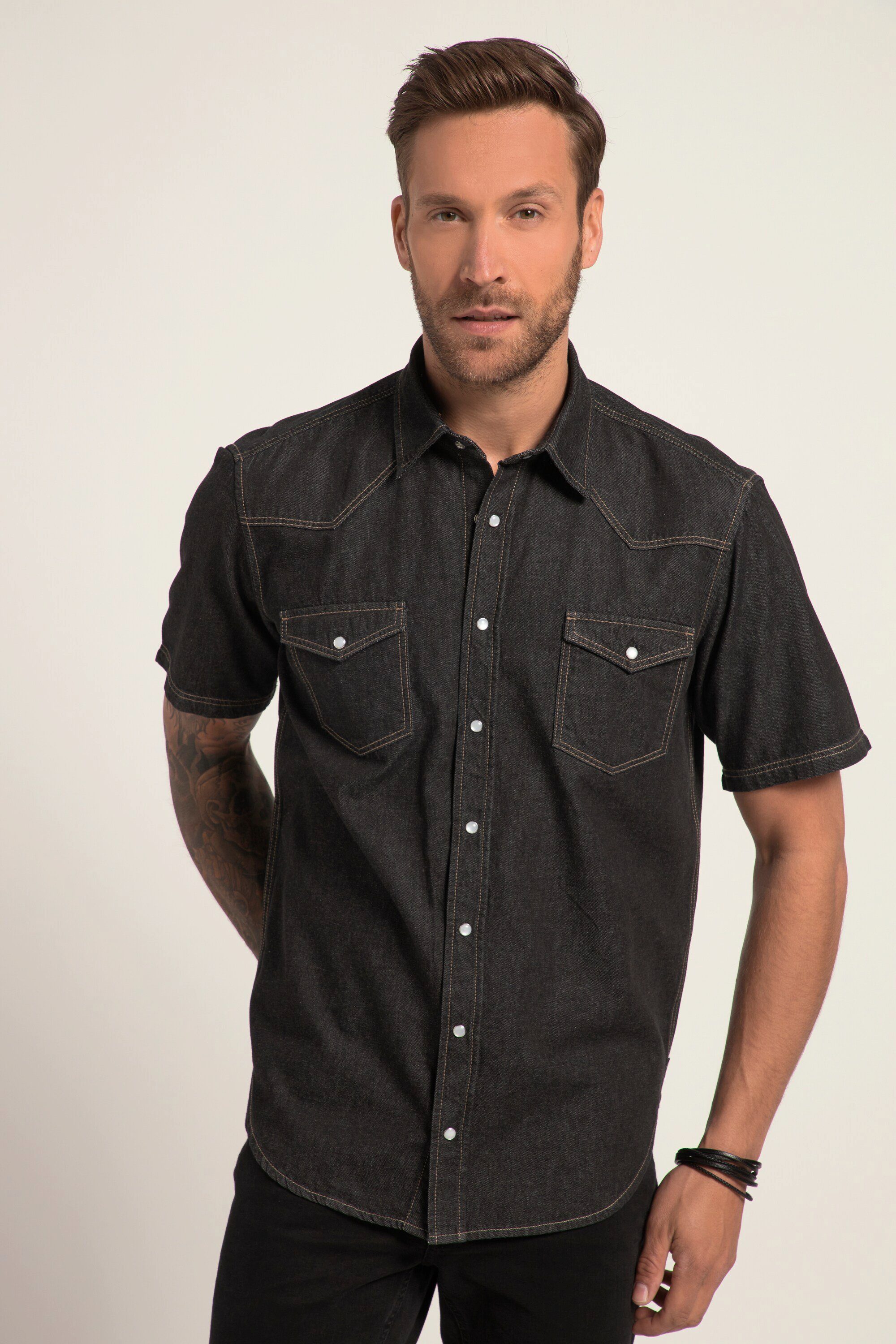 JP1880 Businesshemd Jeanshemd Halbarm Kentkragen Modern günstig online kaufen
