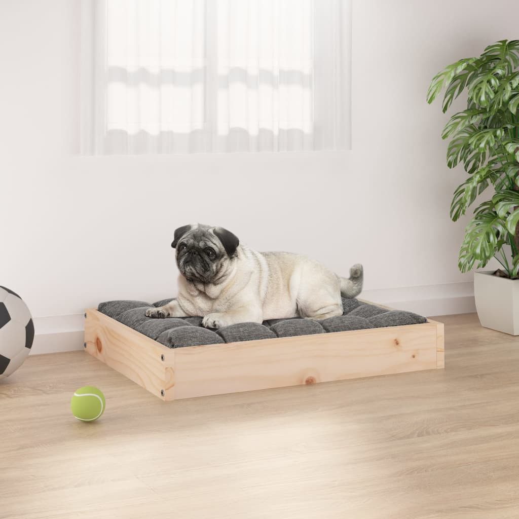 furnicato Tierbett Hundebett aus massivem Kiefernholz 61,5 x 49 x 9 cm naturfarben, Kiefernholz, Stabile Hundekiste mit rustikaler Optik für minimalistische Räume