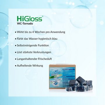 HiGloss "WC Tornado" WC-Reiniger (1, [1-St. 12x50g Hygienisches Blau & Extra-Frische mit jeder Spülung)