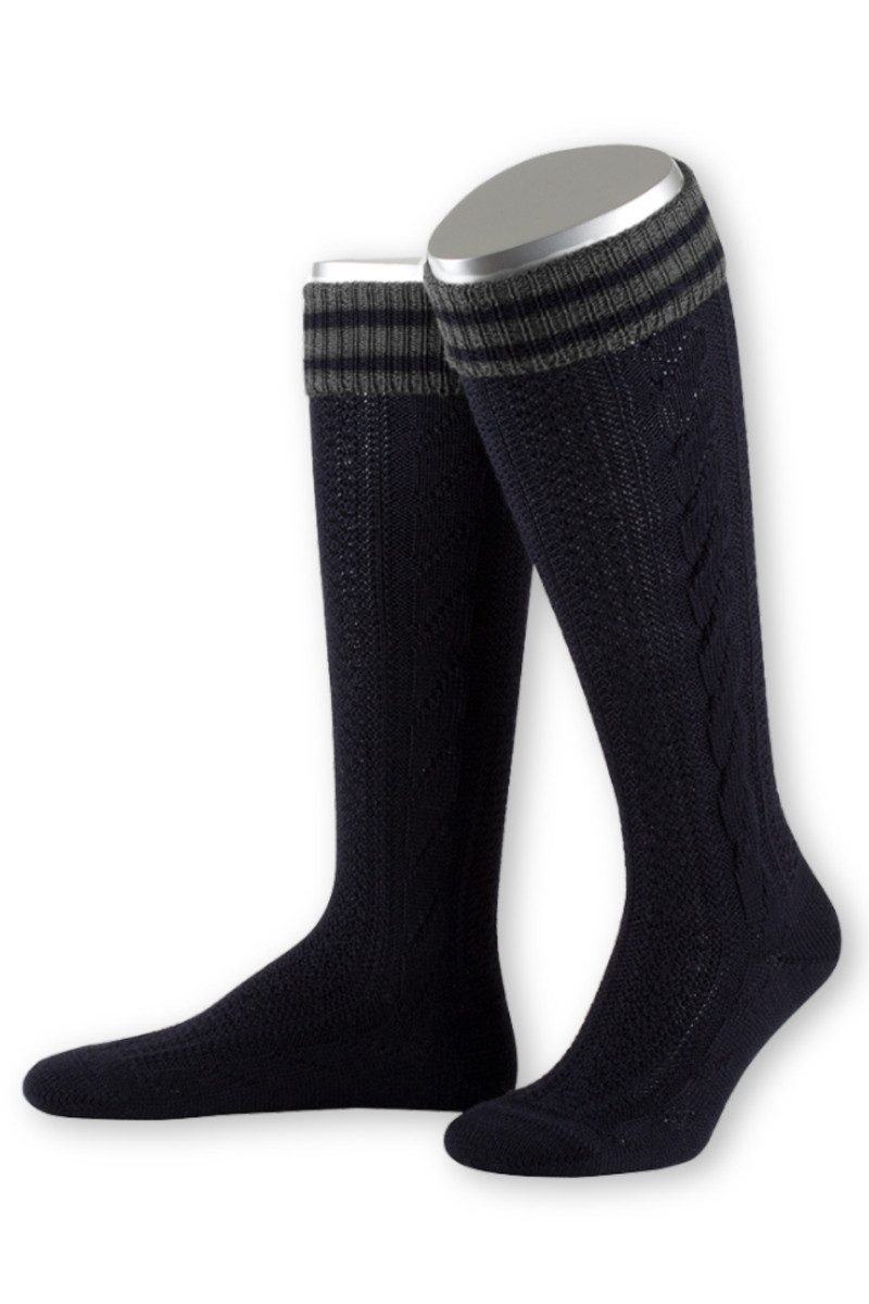Lusana Trachtensocken Kniestrümpfe Herren - L8995R - marine, braun, tanne günstig online kaufen