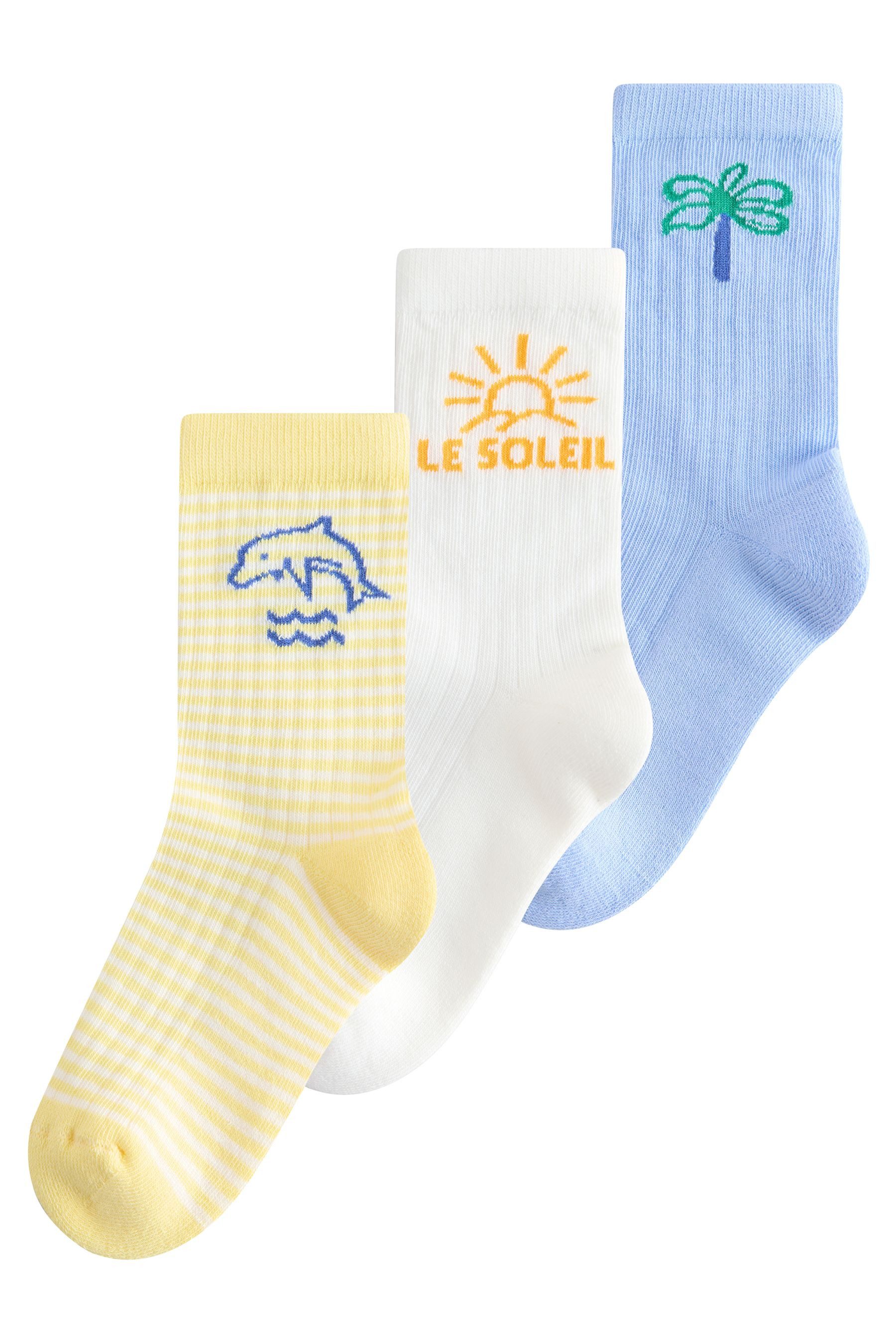 Next Kurzsocken Knöchelsocken mit gepolsterter Sohlel, 3er-Pack (3-Paar)