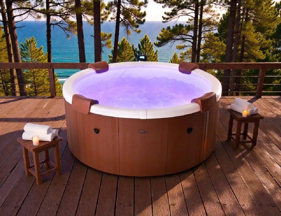 mSpa Whirlpool Denver & Rova - Ø 182 x 70 cm - ganzjährig Outdoor Pool - XXL, feste Außenwand - inkl. LED, UVC+, WiFi, App-Steuerung, 6 Personen