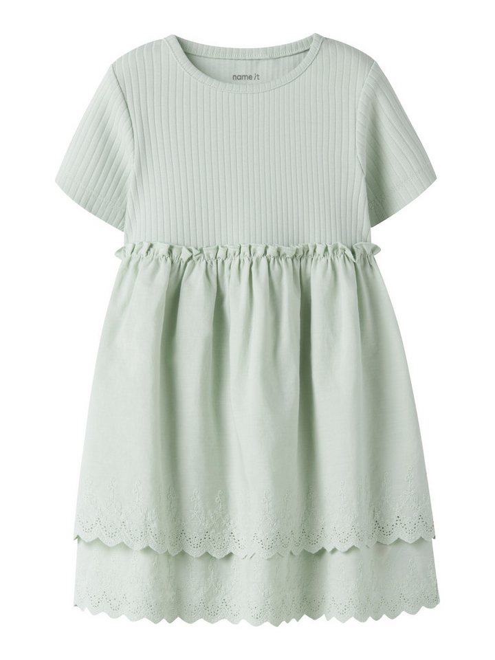 Name It Minikleid NMFHAVELLE SS DRESS Baumwollmischung, regular fit, Lochstickerei