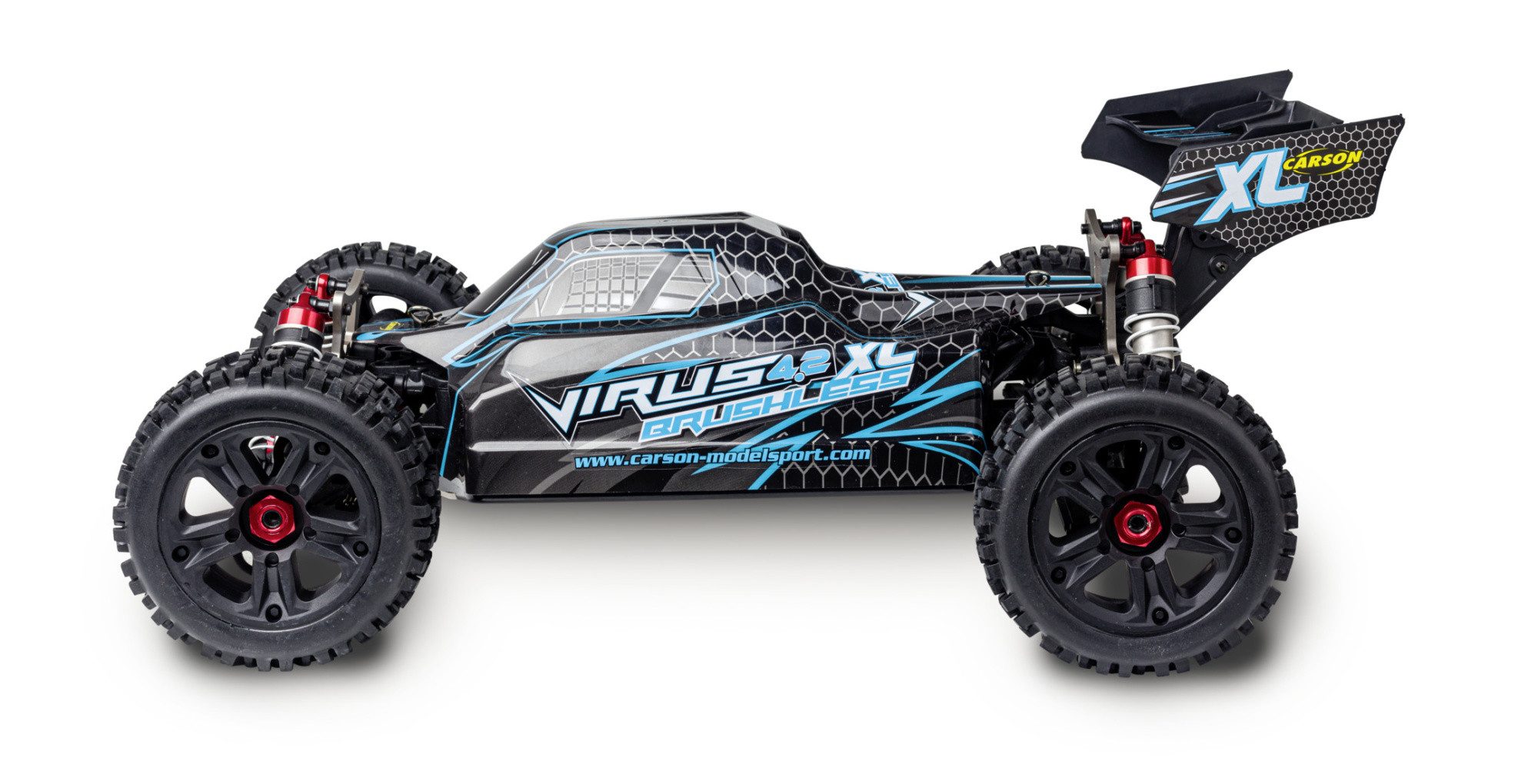 CARSON RC-Buggy Carson 1:8 Virus 4.2 XL 100% RTR schwarz/türkis