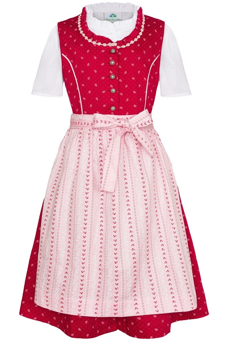 Dirndl Kinderdirndl 3tlg. - ALEA - rot/rosa