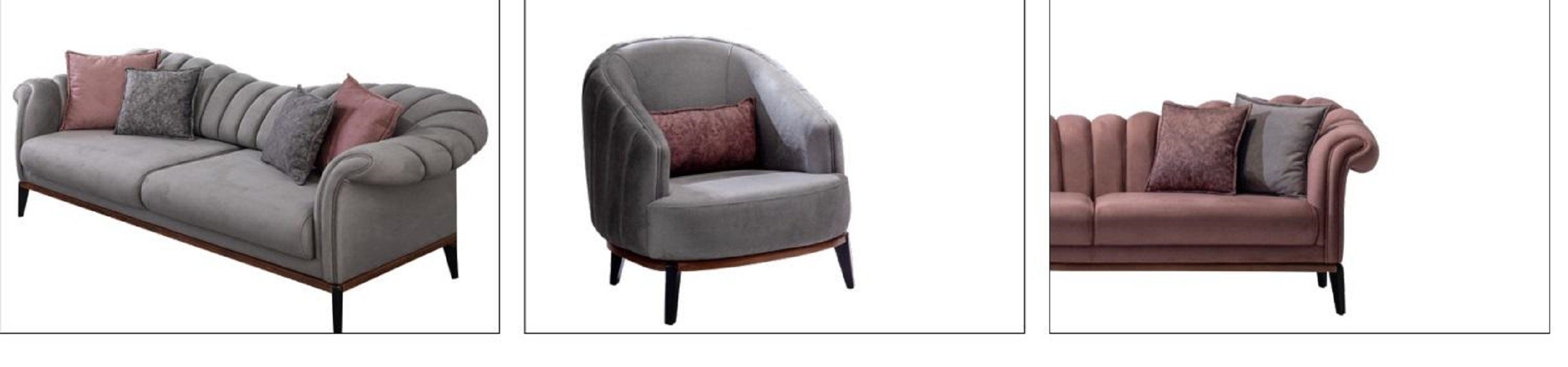 Sofas 3+3 Polster Design Couch Modern Sofa, Sofagarnitur Sitzer JVmoebel Set