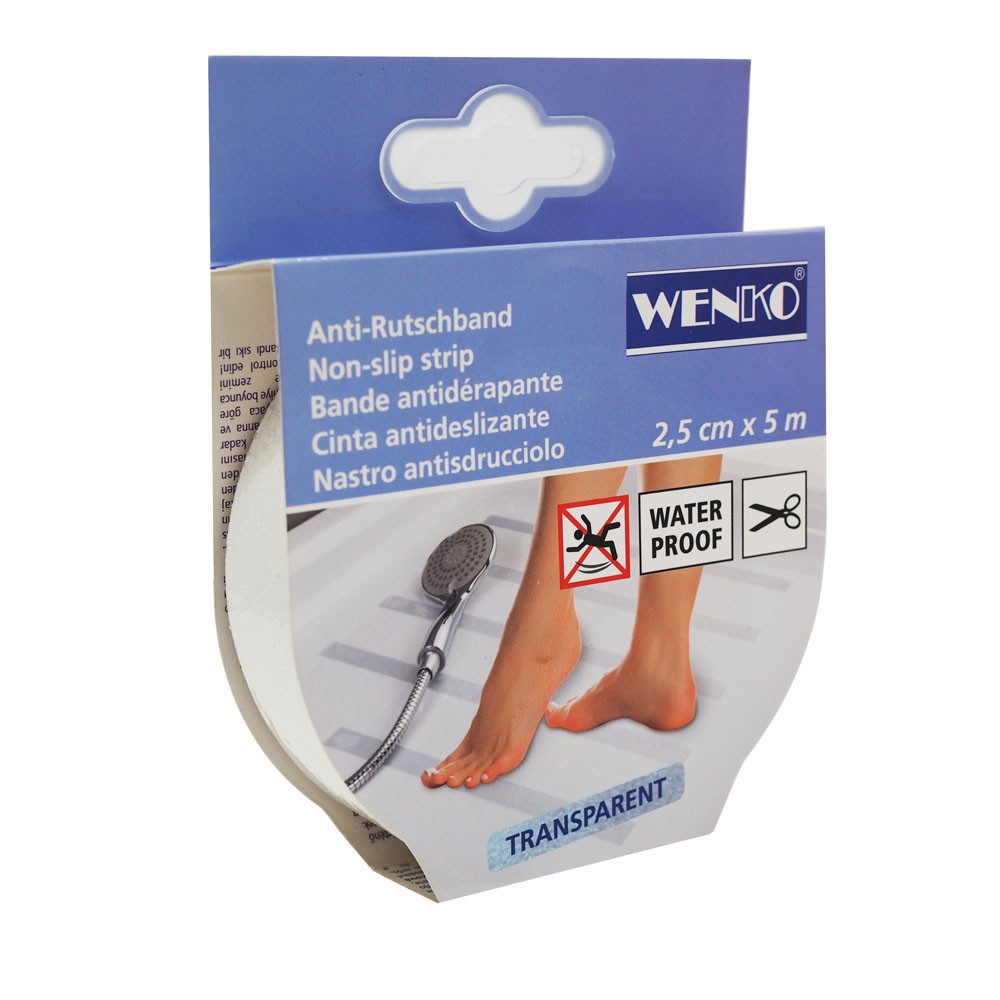 WENKO Badematte Wenko Antirutschband für die Dusche oder Badewanne 5 Meter Lang, 100% Folie