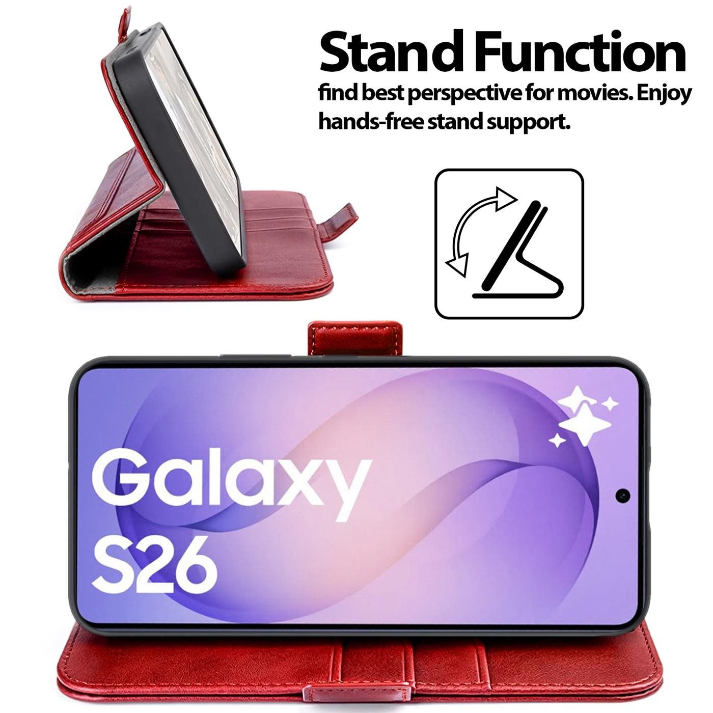 CoolGadget Handyhülle Book Case Elegance Tasche für Samsung Galaxy S26 6,3 Zoll, Hülle Magnet Klapphülle Flip Case für Samsung S26 Schutzhülle – Bild 2 von 5