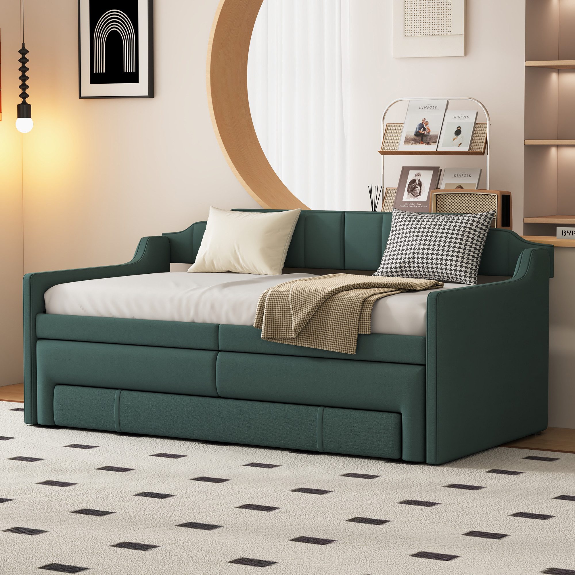 STILVORA Schlafsofa Polsterbett 90x200 mit Schubladen,Tagesbett ausziehbar günstig online kaufen