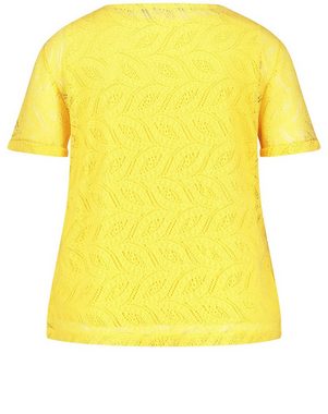 Samoon Kurzarmshirt Shirt mit Spitzen-Optik (1-tlg)