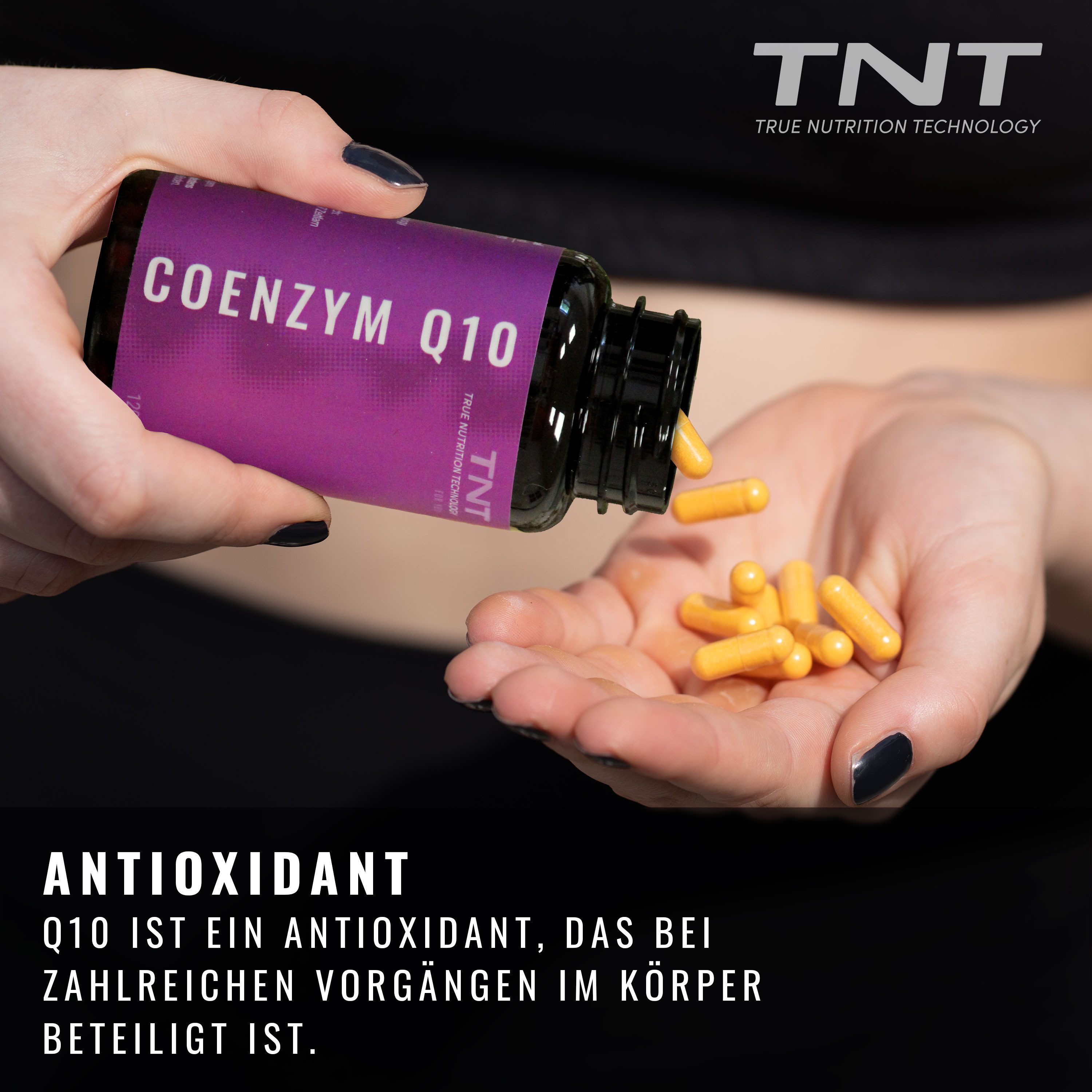 TNT (True Nutrition Technology) Coenzym Q10, Antioxidant mit 200mg Ubiquinon pro Kapsel. Vegan. Kapseln, 43 g