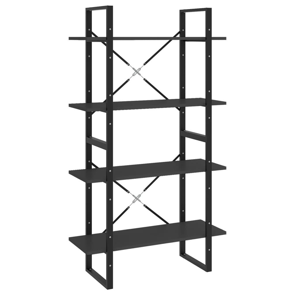 vidaXL Bücherregal Bücherregal 4 Fächer Grau 80x30x140 cm Holzwerkstoff, 1-tlg.