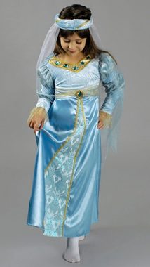 Das Kostümland Burgfräulein-Kostüm Burgfräulein Bianca Kostüm für Mädchen - Hellblau, Prinzessin Mittelalter Kinder Verkleidung