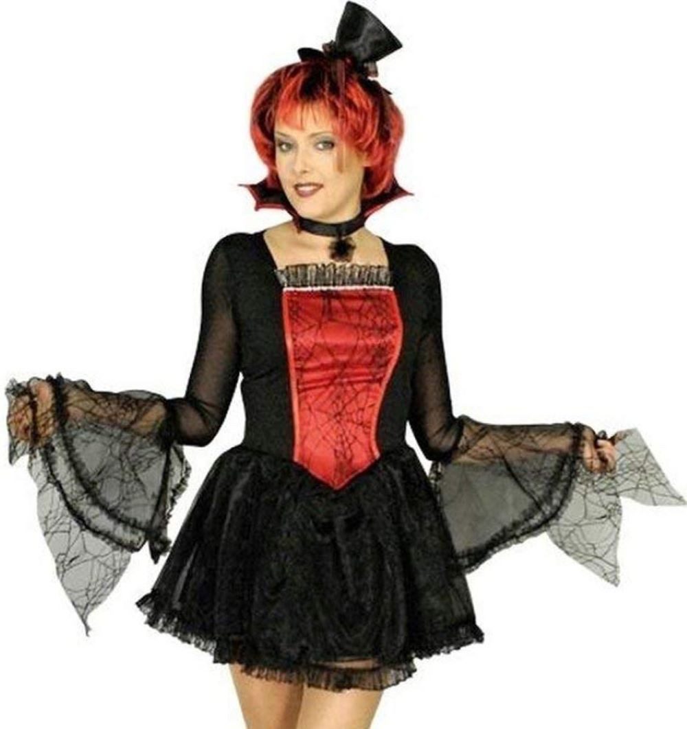 Das Kostümland Hexen-Kostüm Vampirkostüm Aroha für Damen - Kleid Kragen und Mi