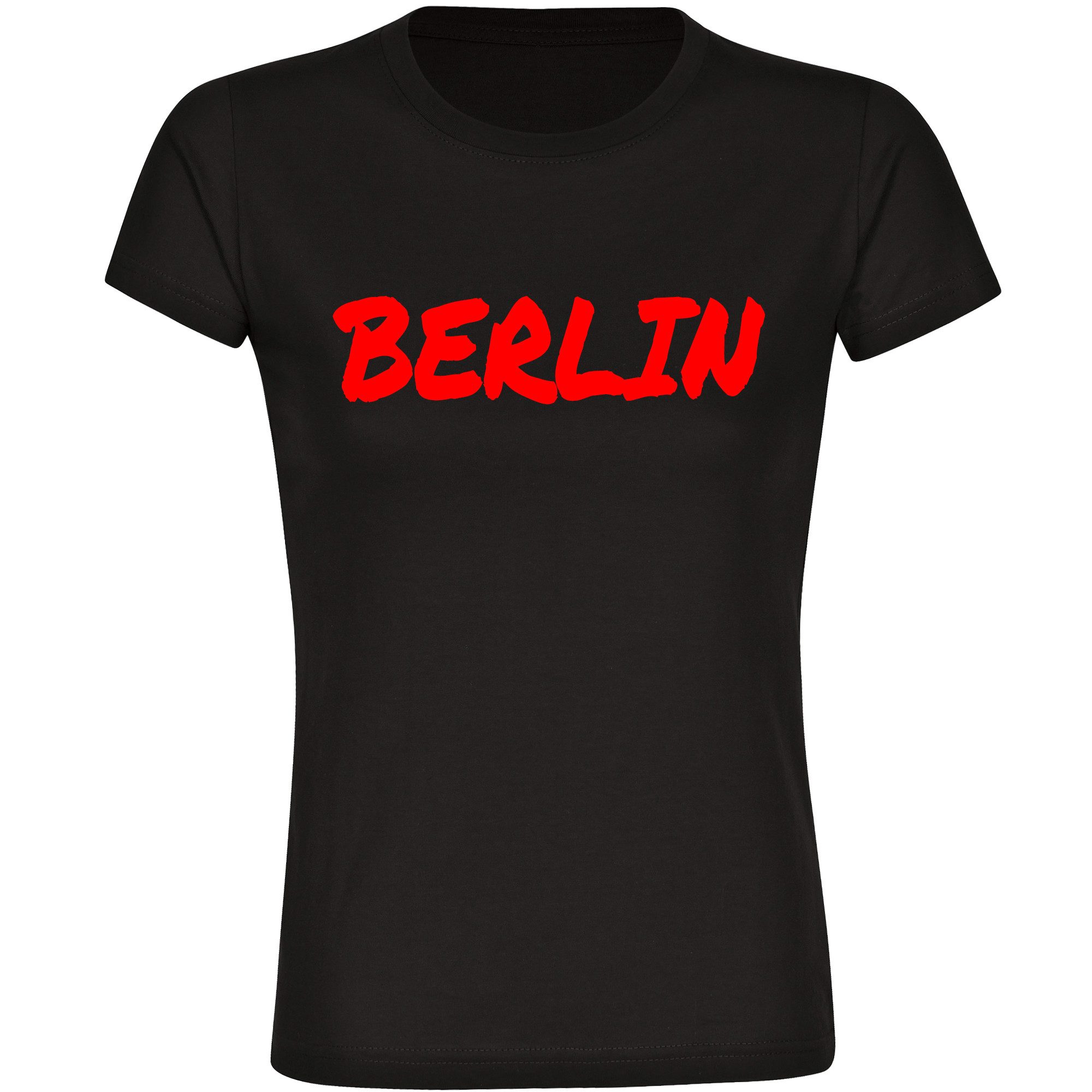multifanshop T-Shirt Damen Berlin rot - Textmarker - Frauen