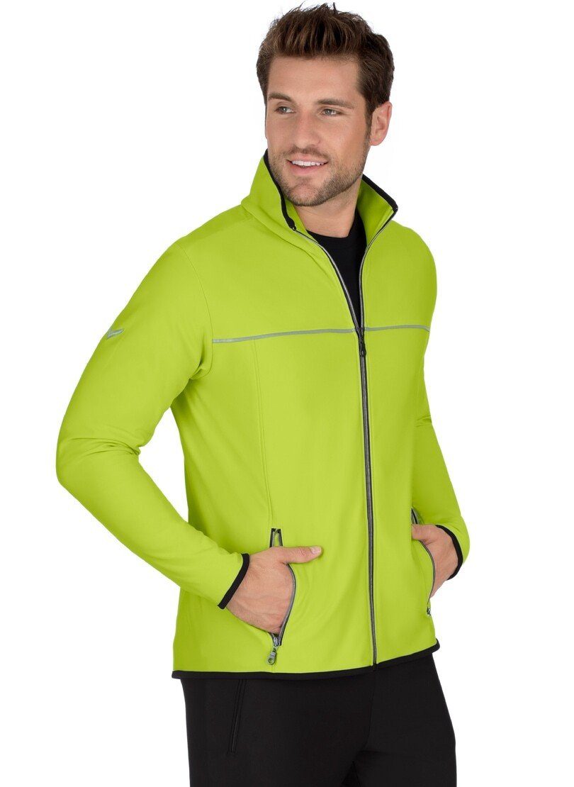 Trigema Microfaser aus Praktische TRIGEMA Sportjacke lemon Trainingsjacke