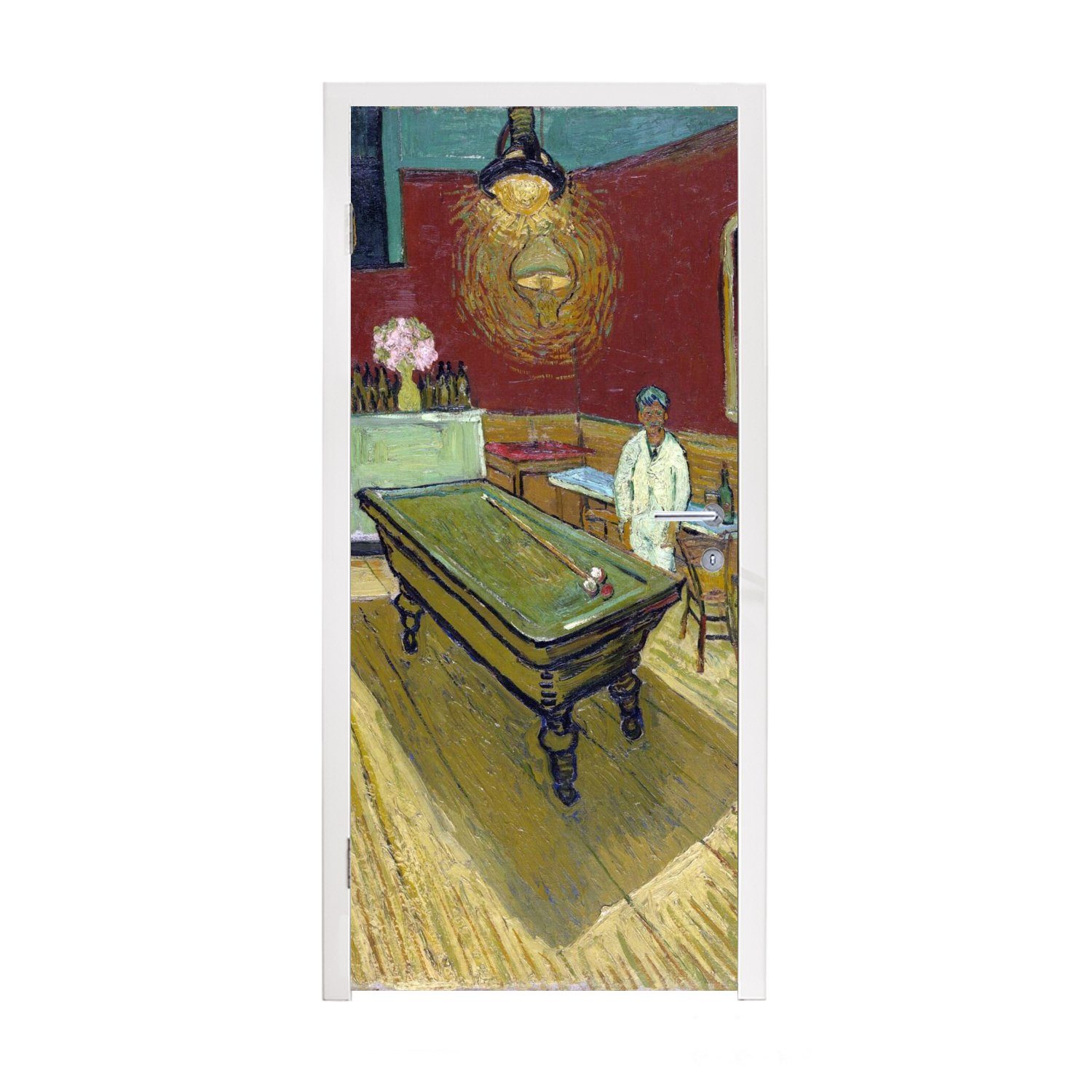 MuchoWow Türtapete Das Nachtcafé - Vincent van Gogh, Matt, bedruckt, (1 St), Fototapete für Tür, Türaufkleber, 75x205 cm