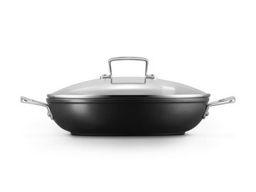 LE CREUSET Servierpfanne Aluminium-Antihaft Profipfanne mit Glasdeckel rund 28cm, (38,2x29,1x14,03cm / H ohne Stiel 6cm)