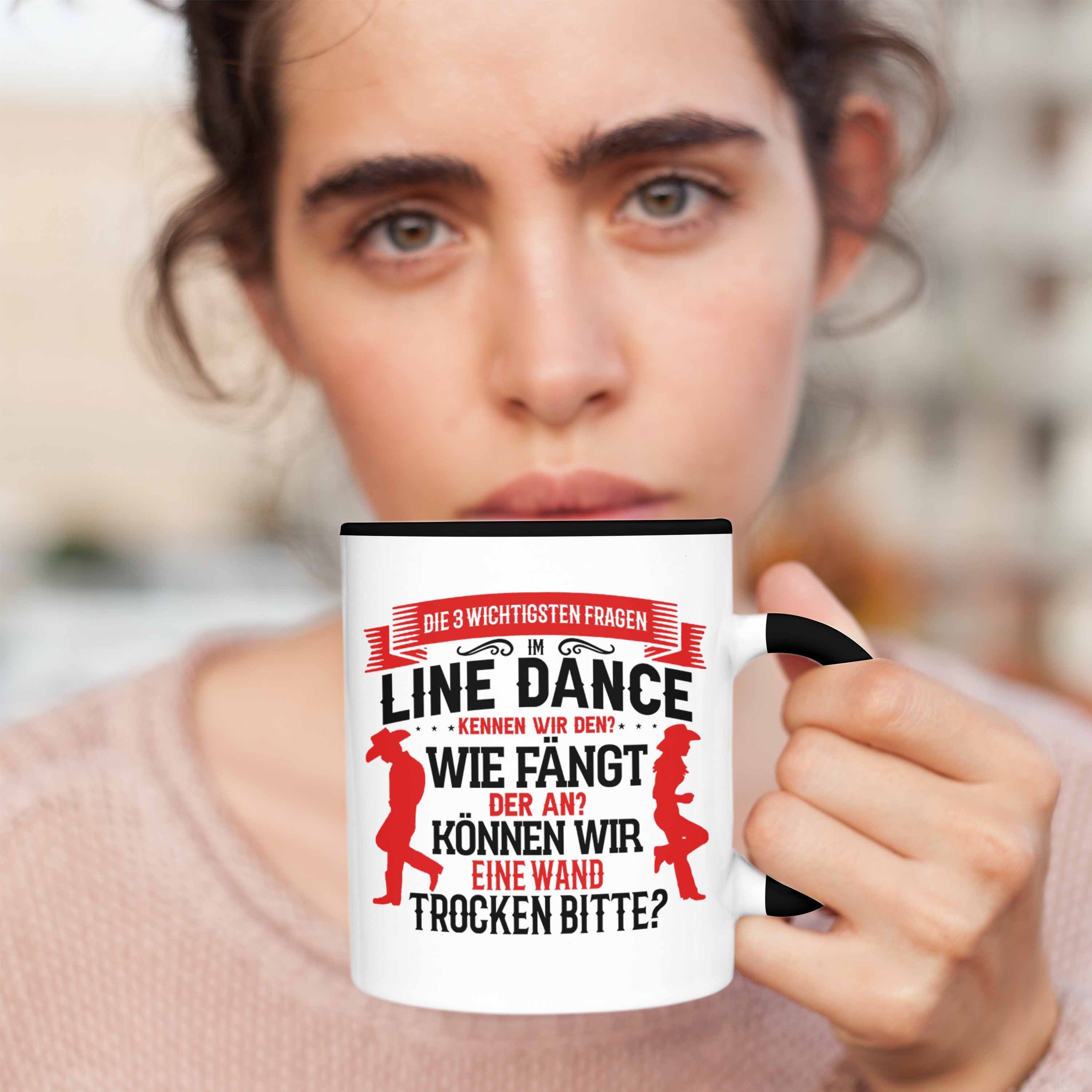 Trendation Tasse Tasse Linedance Schwarz Geschenk Dance Sprüche Line Spruch Kafffeetasse