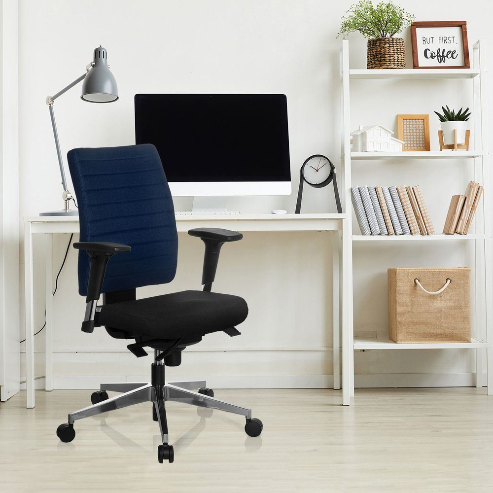 hjh OFFICE Drehstuhl (1 Stoff St), Bürostuhl Profi 350 PRO-TEC Schreibtischstuhl ergonomisch Schwarz/Blau