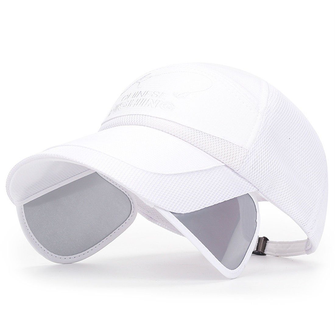 DÖRÖY Baseball Cap Baseballmütze für den Sommer zum Angeln, anziehbare Mütze mit Krempe Weiß