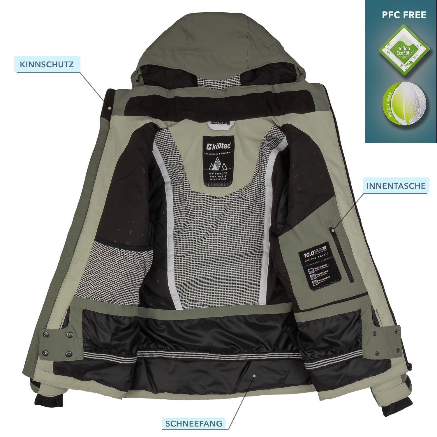 Killtec Skianzug Damen Winterjacke + Skihose (2-tlg), wasserdicht verschweißte Nähte - atmungsaktiver Stoff – Bild 4 von 5
